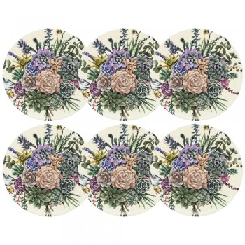 Jogo 6 Pratos Raso Unni Bothanica